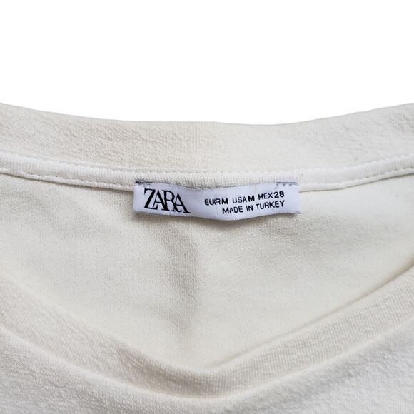 Zara Sweater Womens Medium Colorblock Ribbed Sleeves Sweatshirt Pullover - Picture 5 of 10